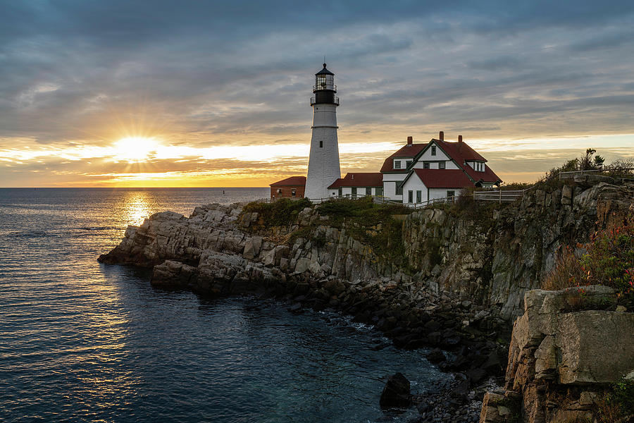 Portland Head lighthouse and Sun Rays Photograph by Scott Cunningham ...