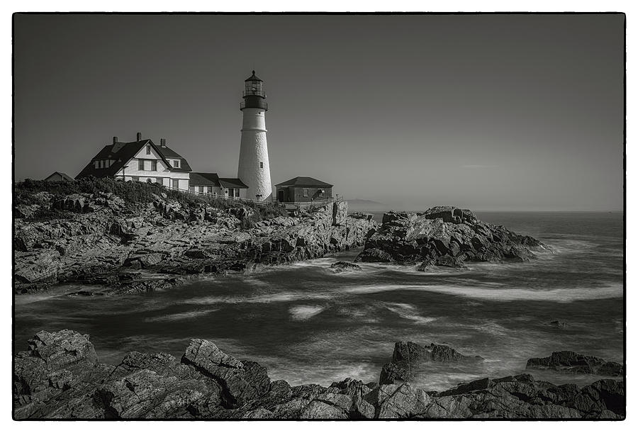 Portland Head Lighthouse BW Photograph by Robert Fawcett