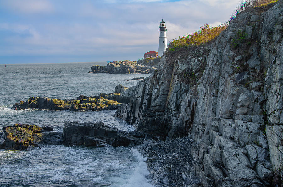 Portland Photograph - Portland Head Lighthouse Seascape by Bill Cannon