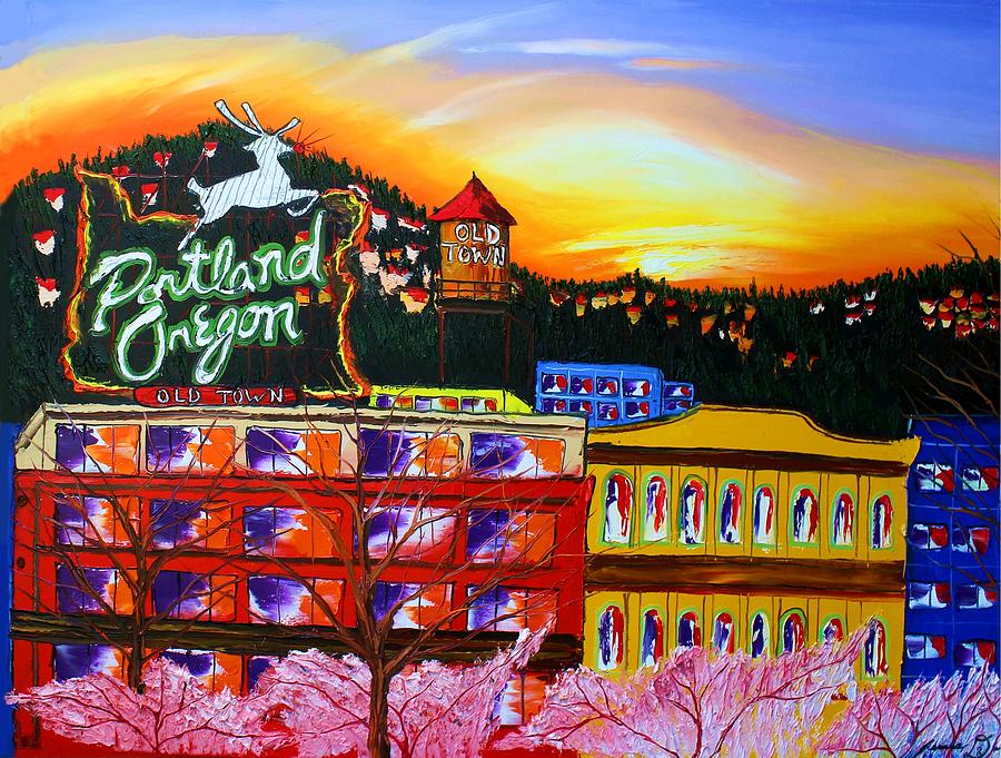 Portland Oregon Sign #125 Painting by James Dunbar