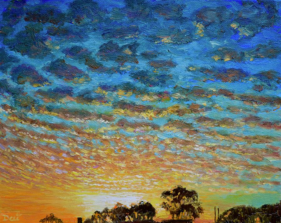 Portland Sunset Painting by Dai Wynn
