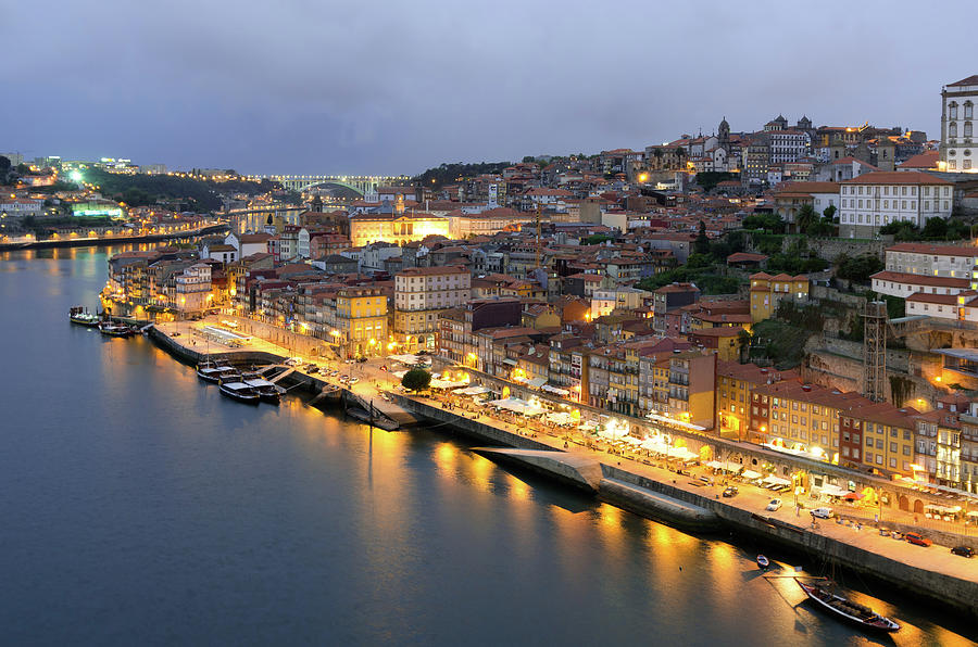 Porto At Night Photograph by Michal Cialowicz