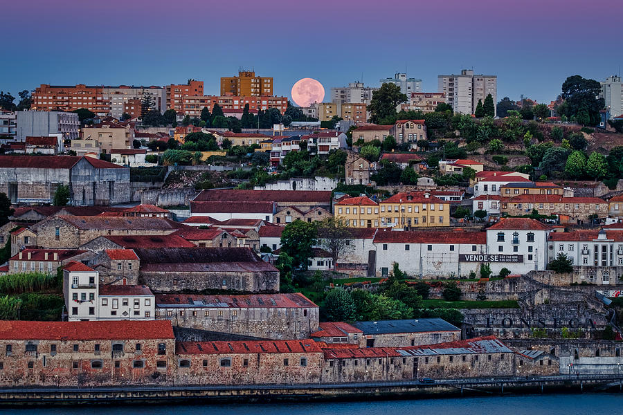 Porto Full Moon - Portugal Photograph by Stuart Litoff
