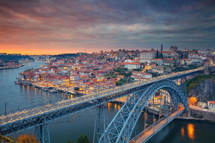 Architecture Photograph - Porto, Portugal. Aerial Cityscape Image by Rudi1976