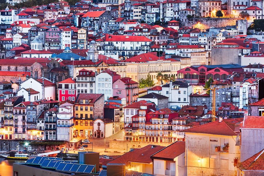 Architecture Photograph - Porto, Portugal Old Town Cityscape by Sean Pavone