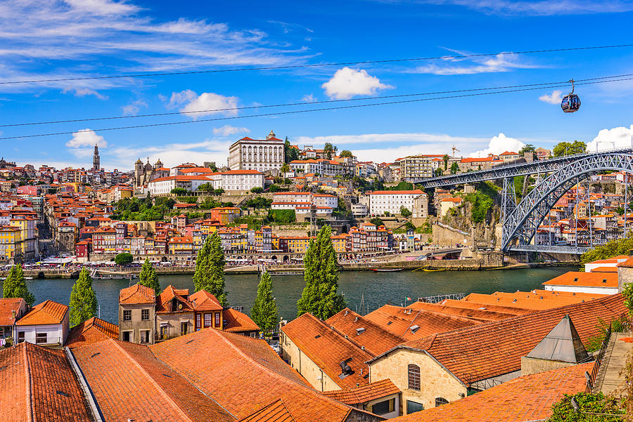Wine Photograph - Porto, Portugal Old Town On The Douro by Sean Pavone