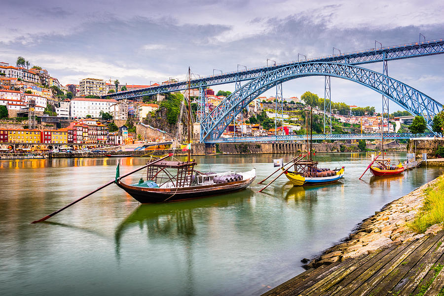 Architecture Photograph - Porto, Portugal Town View On The Douro by Sean Pavone