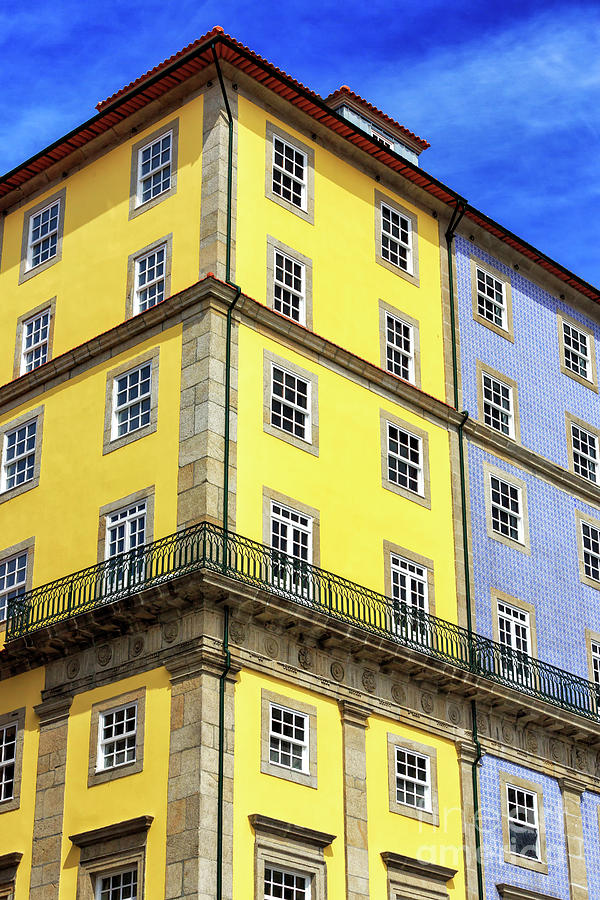 Porto Yellow and Blue Photograph by John Rizzuto