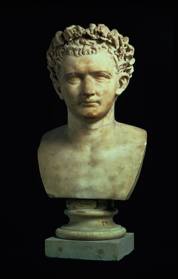 Portrait Bust Of Emperor Nero , After 75 Ad Marble Photograph by Roman ...