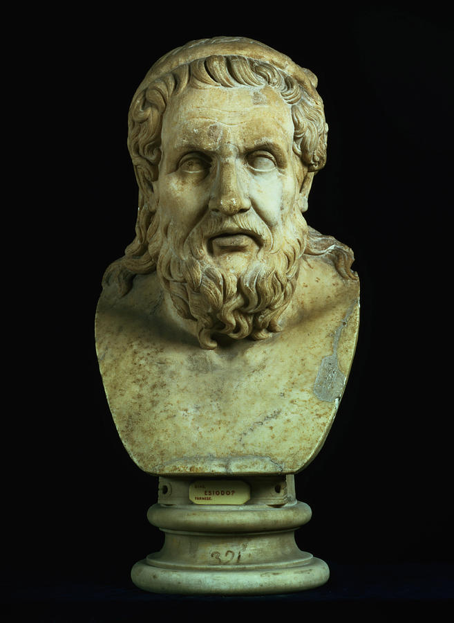 Greek Photograph - Portrait Bust Possibly Of Either Hesiod Or Homer by Greek School