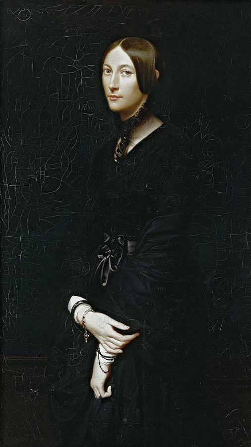 Portrait De Julie Mottez Painting by Victor-louis Mottez Portrait De Julie Mottez Painting by Victor-louis Mottez