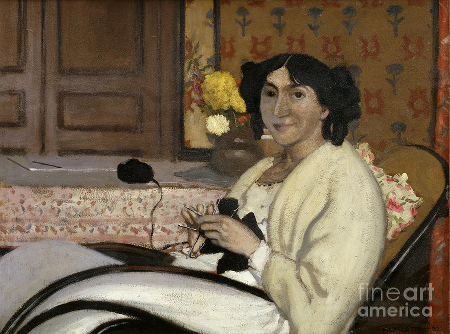Portrait De Madame Rodrigues-vallotton, The Artists Wife, 1902 Painting by Felix Vallotton