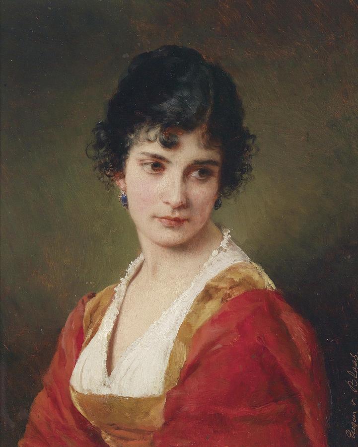 Portrait Einer Jungen Frau Painting by Eugen Von Blaas - Fine Art America