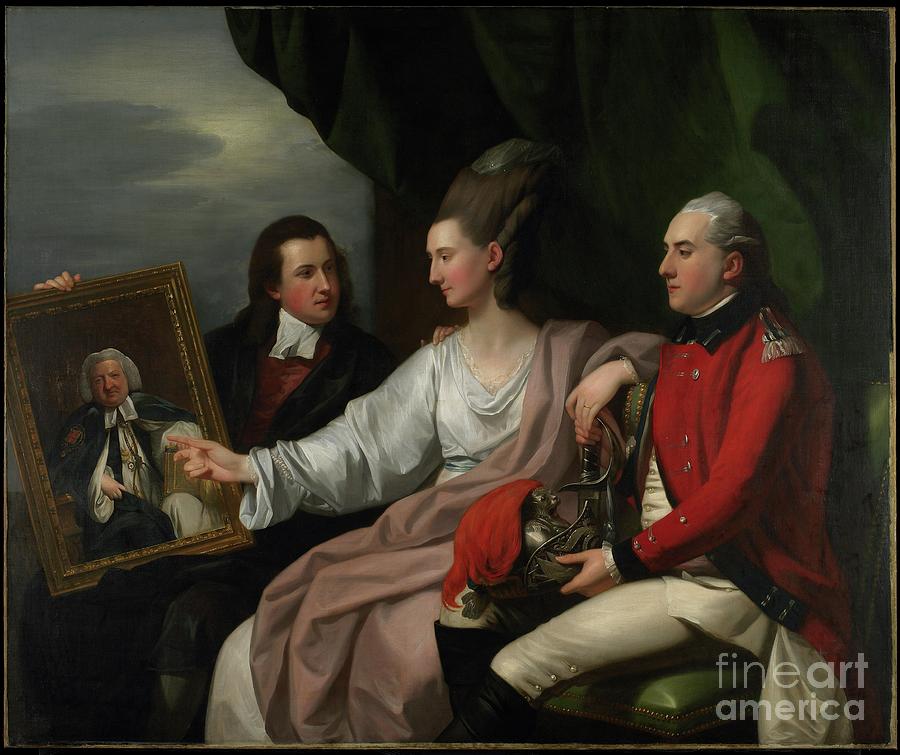 Portrait Group Of The Drummond Family, Peter Auriol Drummond, Mary Bridget Milnes Drummond ), And George William Drummond, 1776 Painting by Benjamin West