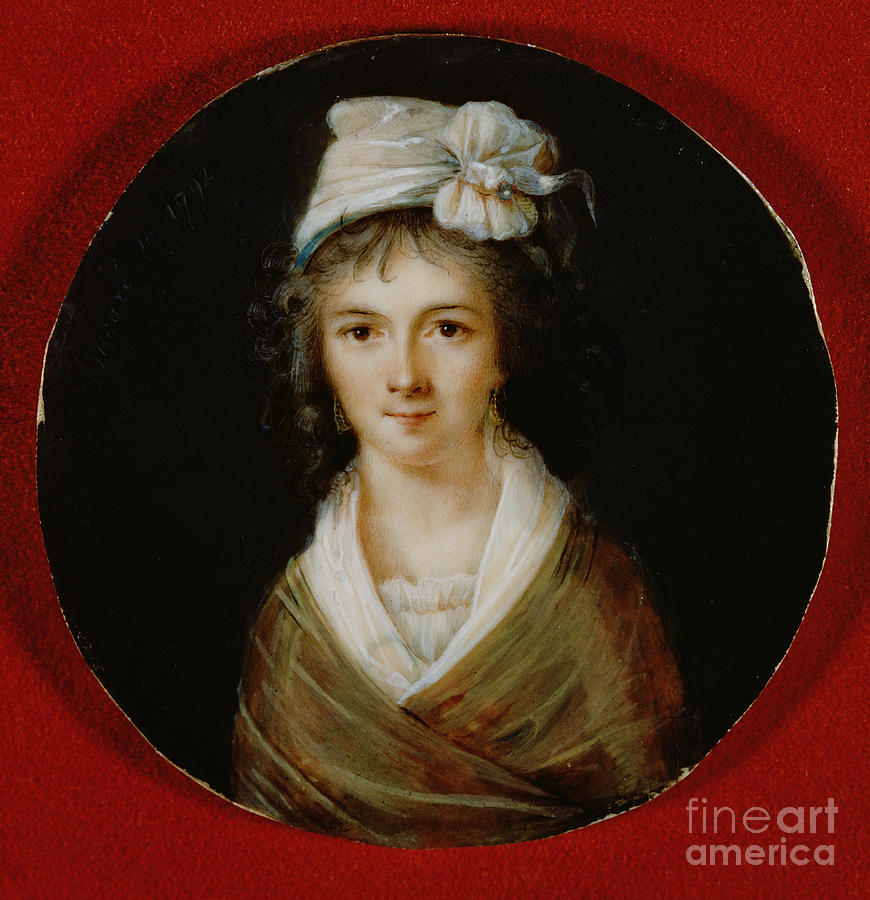 Portrait Miniature, Believed To Be Of Claire Lacombe, 1792 Painting by Ducare
