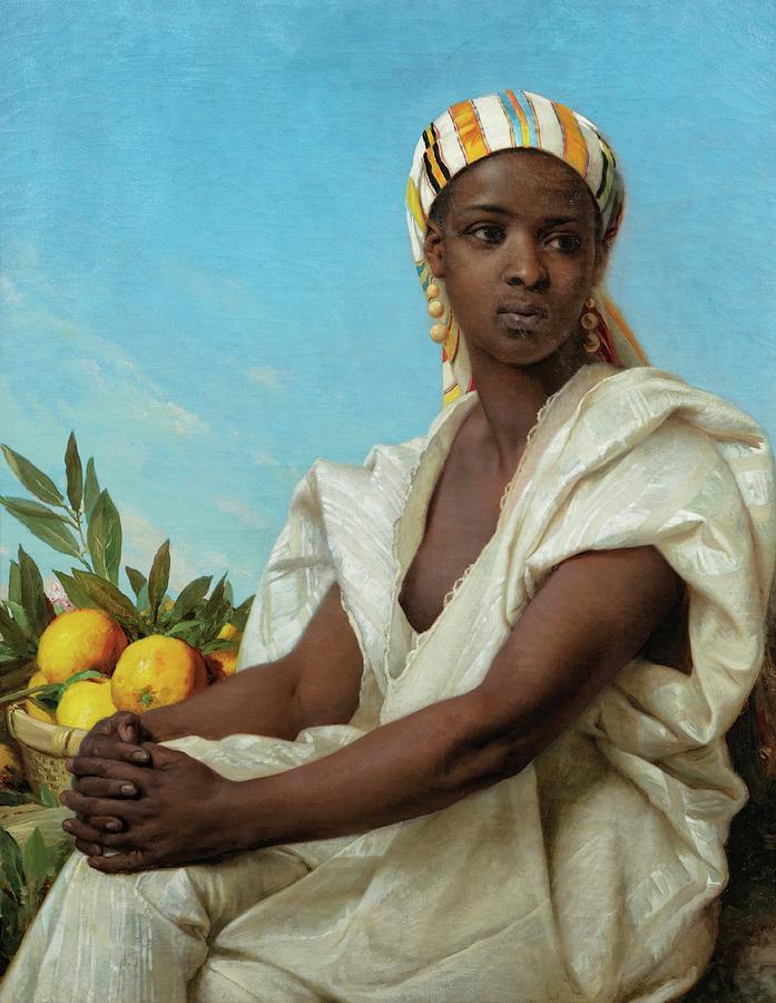 Portrait Painting - Portrait Of A Black Woman by Emile Vernet-lecomte