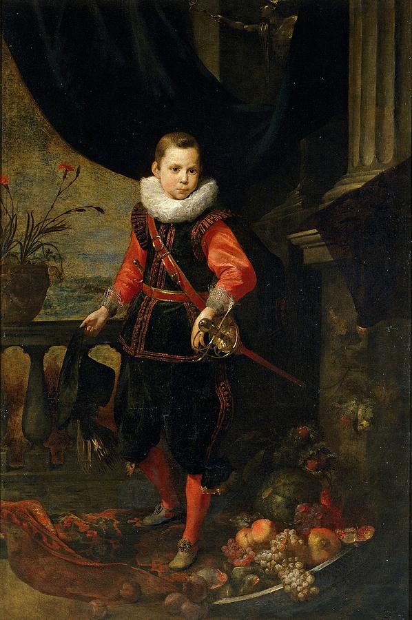 Portrait of a Boy, First quarter 17th century, Flemish School, Oil on canvas, 172 ... Painting by Jan Roos -1591-1638-