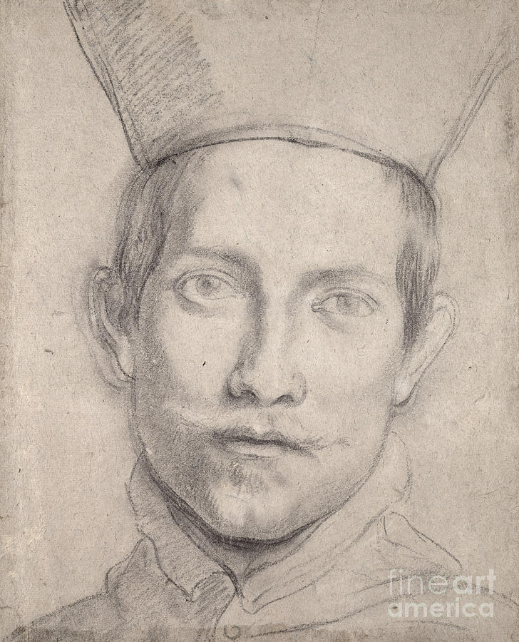 Hat Drawing - Portrait Of A Cardinal by Domenichino
