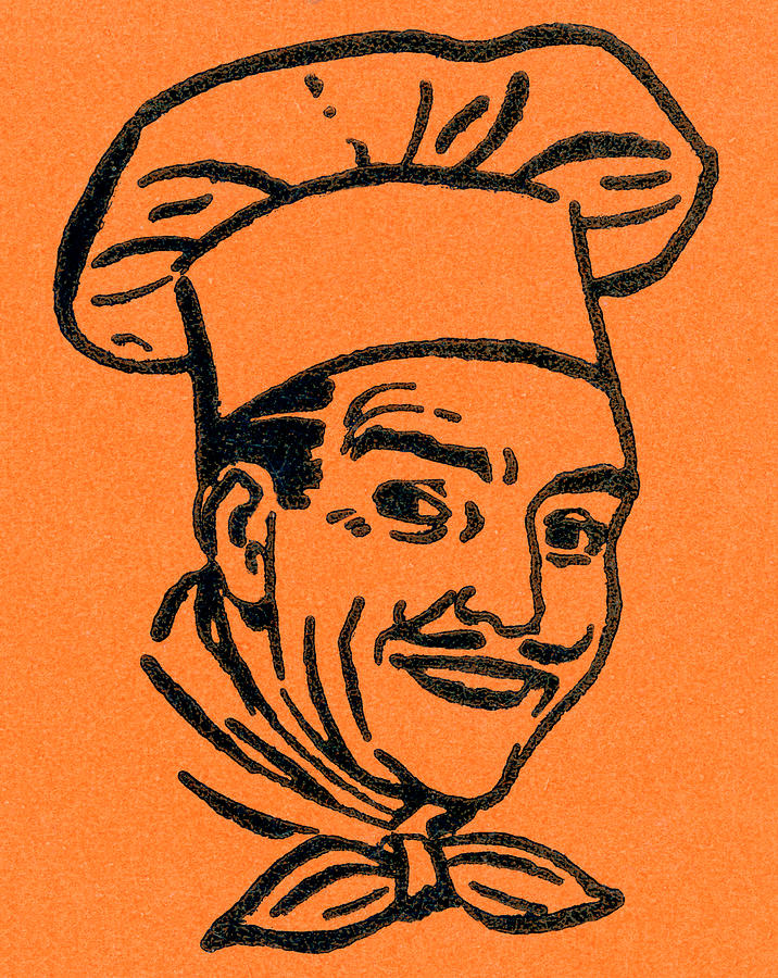 Vintage Drawing - Portrait of a Chef by CSA Images