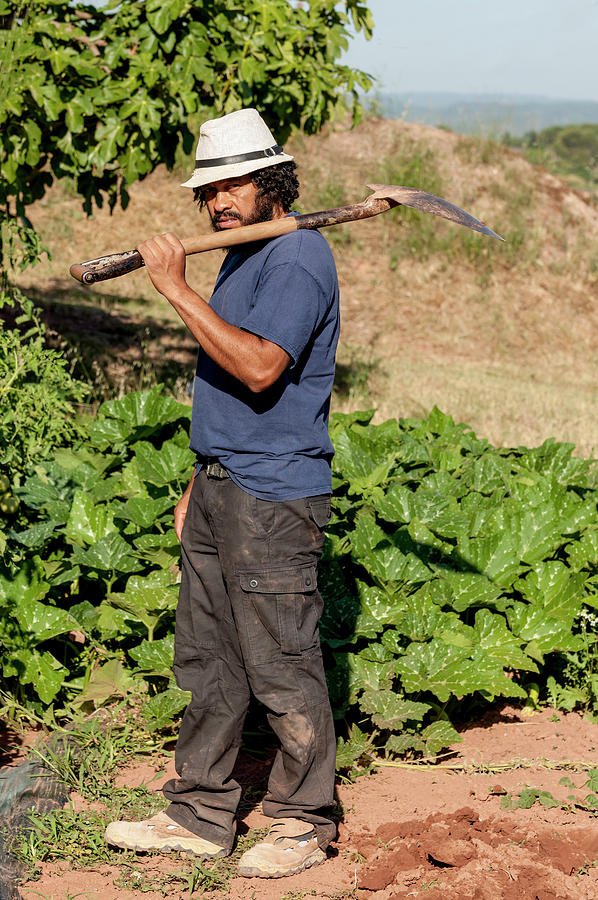 Nature Photograph - Portrait Of A Colombian Farmer, With A Shovel. by Cavan Images