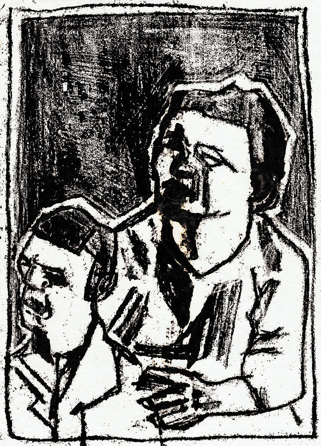 Portrait of a couple Drawing by Edgeworth Johnstone