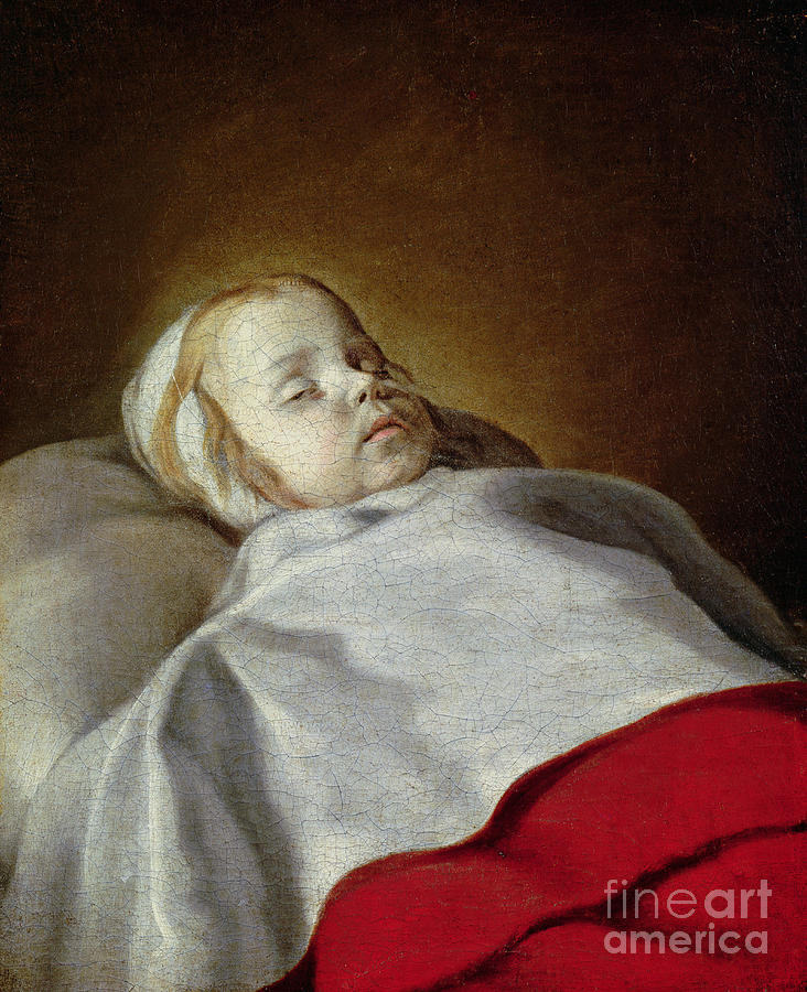 Portrait Of A Dead Child, C.1650 Painting by French School - Fine Art ...