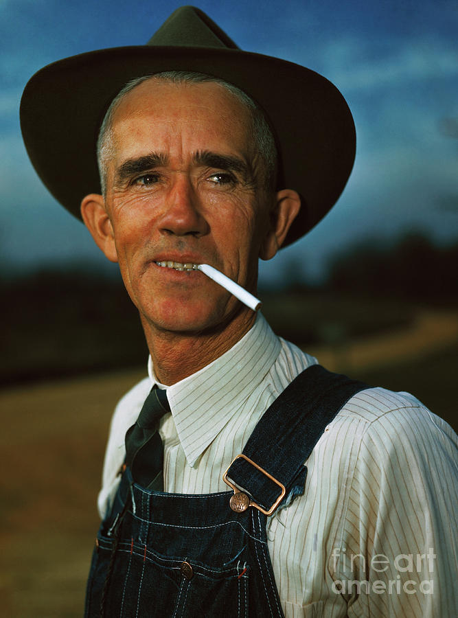 Portrait Of A Farmer With Cigarette Photograph by Bettmann
