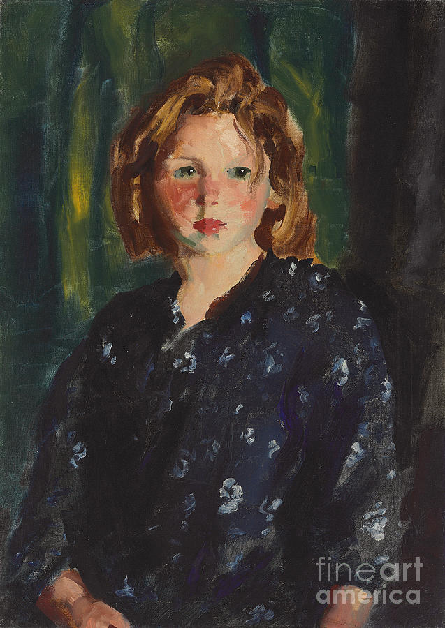 Portrait Of A Girl, 1928 Painting by Robert Cozad Henri