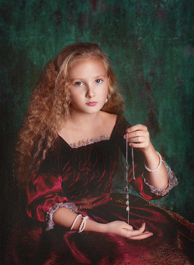 Portrait Of A Girl With A Necklace Photograph by Alina Lankina - Fine ...