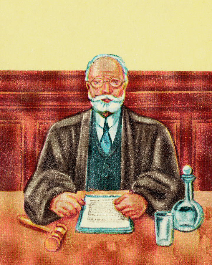 Vintage Drawing - Portrait of a Judge by CSA Images