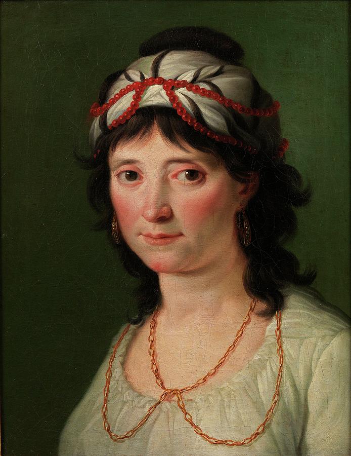 Portrait of a Lady, 1800-1802, Spanish School, Oil on canvas, 45 ... Painting by Zacarias Gonzalez Velazquez -1763-1834-