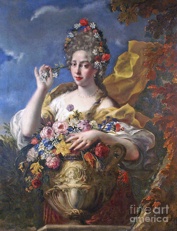 Portrait Of A Lady As Flora Drawing by Heritage Images
