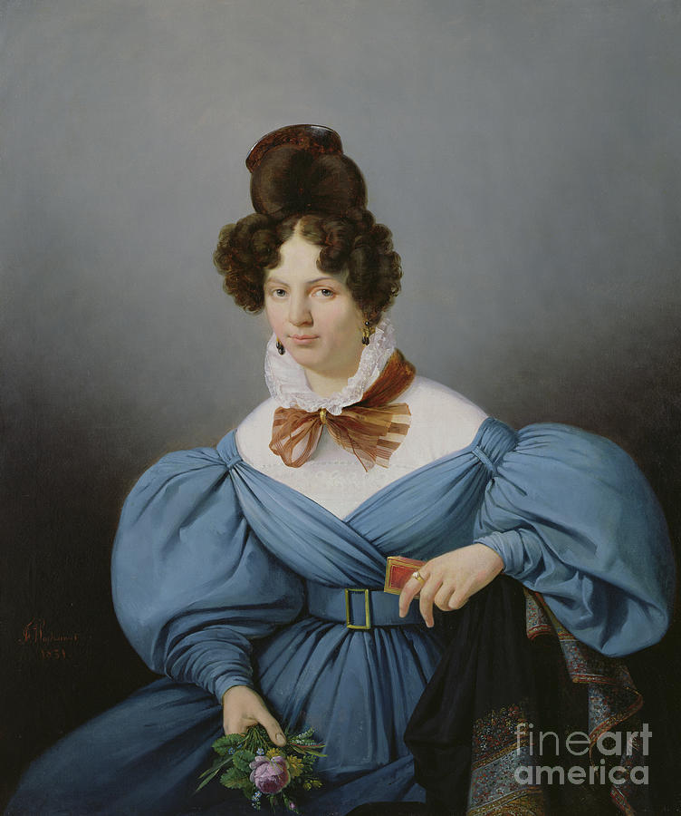 Portrait Of A Lady, C.1830 Painting by Ferdinand Wachsmuth