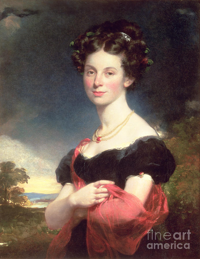 Portrait Of A Lady In A Black Dress, 1825 Painting by William Beechey ...