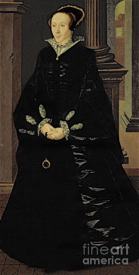 Portrait Of A Lady In Black, Probably Lady Margaret Arundell, C.1553 Painting by Guillaume Scrots