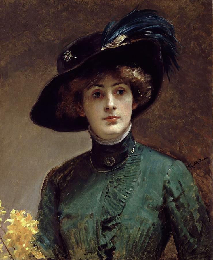 Portrait of a Lady, Oil on canvas, 76 x 63 cm. Painting by Raimundo de Madrazo y Garreta -1841-1920-
