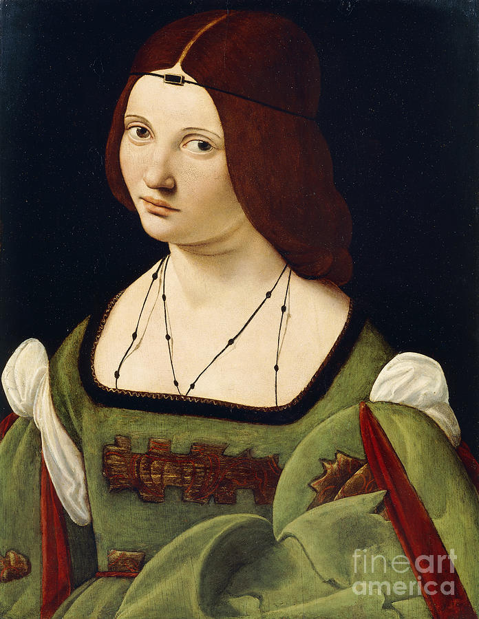 Portrait Of A Lady, Said To Be Clarice Pusterla Painting by Giovanni Antonio Boltraffio