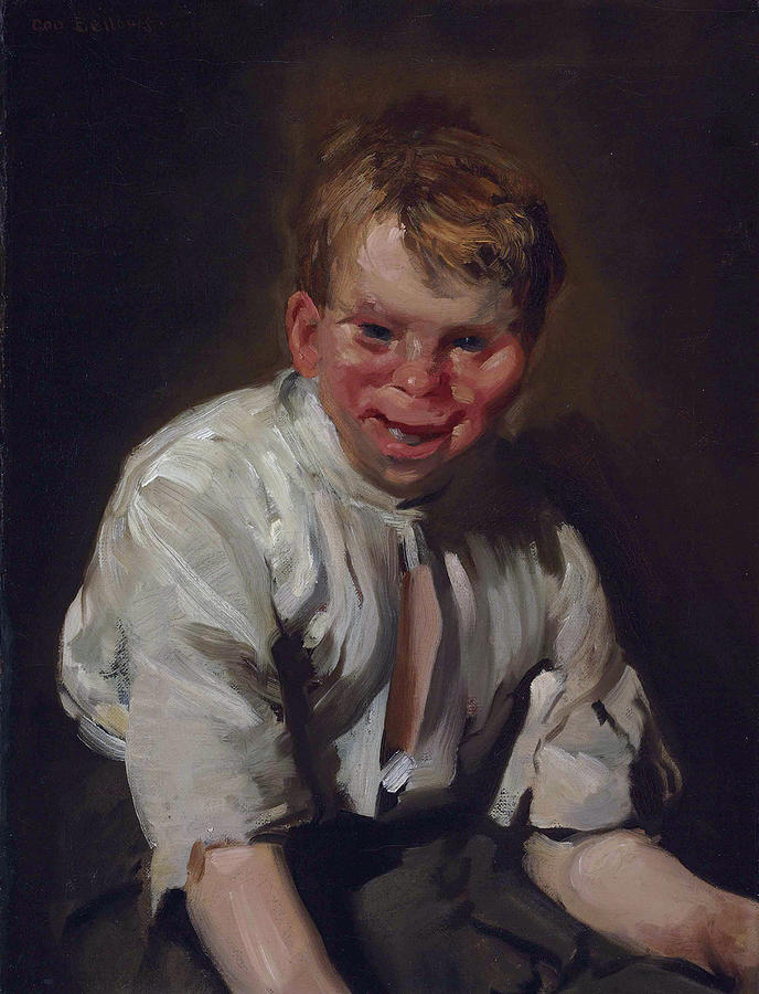 George Wesley Bellows Painting - Portrait of a Laughing Boy by George Bellows