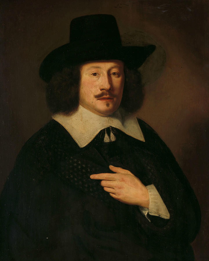 Portrait of a Man, 1638 Painting by Pieter Dubordieu