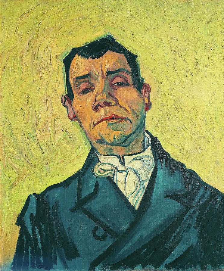 Portrait of a man -1889-1890-. Cat. No. 254. Painting by Vincent van Gogh -1853-1890-