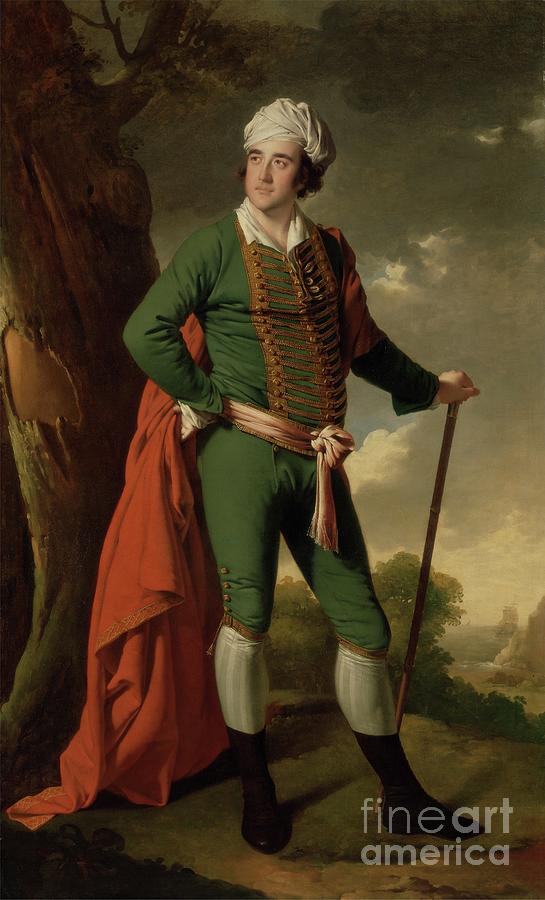 Portrait Of A Man, Known As The indian Captain, C.1767 Painting by Joseph Wright Of Derby
