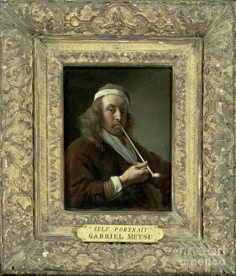 Portrait Of A Man, Said To Be The Artist Painting by Gabriel Metsu