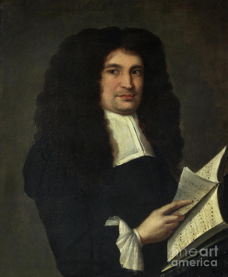 Portrait Of A Man With A Book Of Music, C.1700 Painting by British School