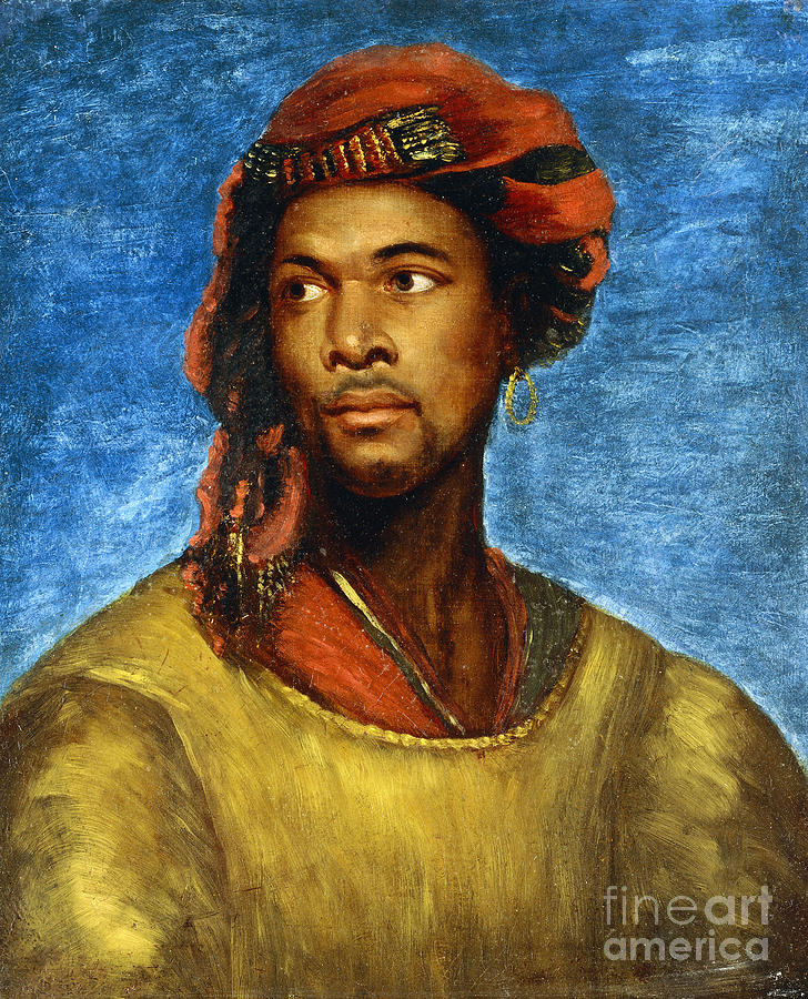 Portrait Of A Moor With A Red Turban Painting by Horace Vernet