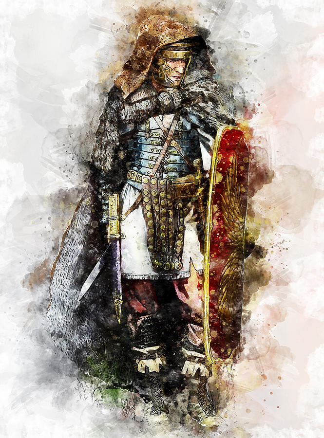 Portrait of a Roman Legionary - 43 Painting by AM FineArtPrints
