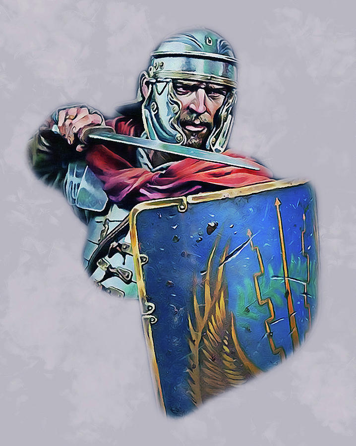 Portrait of a Roman Legionary - 45 Painting by AM FineArtPrints