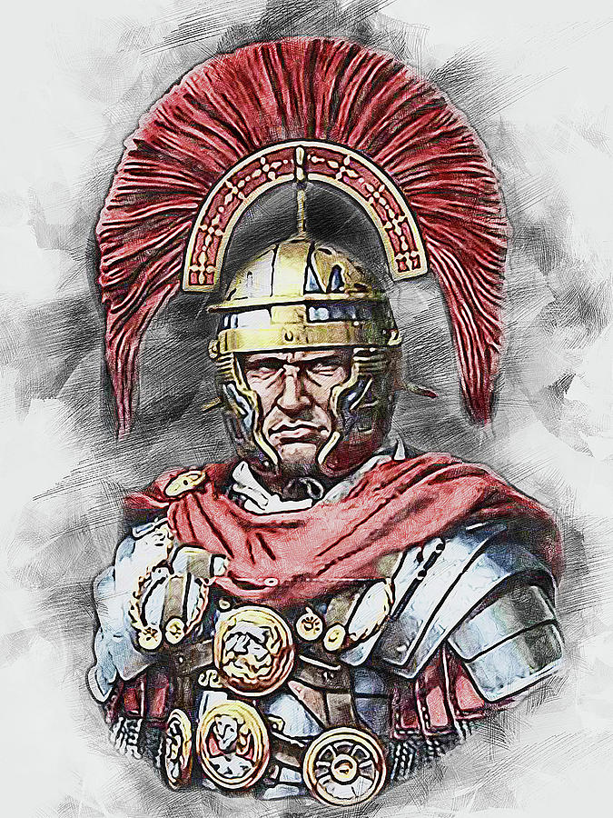 Portrait of a Roman Legionary - 48 Painting by AM FineArtPrints