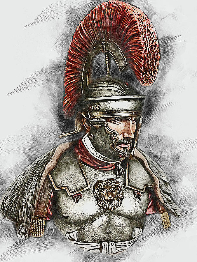 Portrait of a Roman Legionary - 49 Painting by AM FineArtPrints