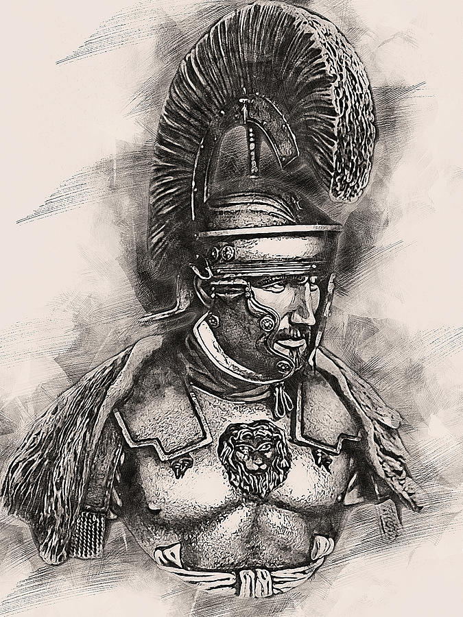 Portrait of a Roman Legionary - 51 Painting by AM FineArtPrints