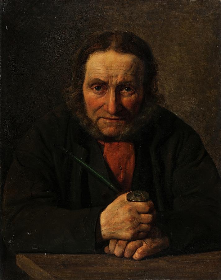 Portrait Of A Sailor Holding A Pipe Painting by Carl Richardt - Pixels